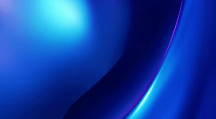 Poster - Abstract Blue Fluid Motion with Light Streaks and Dynamic Curves