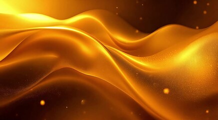 Poster - Golden Liquid Waves Abstract Motion Background
