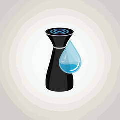 Poster - Black Water Dispenser Icon Blue Droplet image