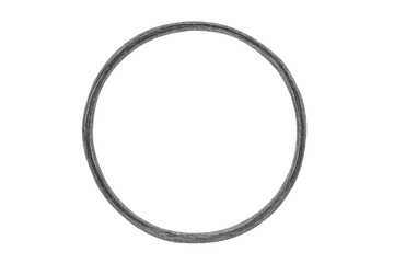 Poster - Perfect hand-drawn charcoal circle, ideal for adding a touch of authenticity to designs, on a transparent background