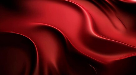 Aufkleber - Elegant Red Silk Fabric Waves Background Animation.