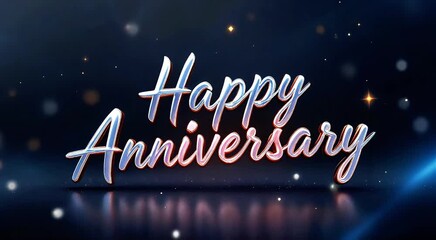 Aufkleber - Happy Anniversary Celebration with Sparkling Lights and Elegant Design.