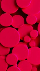 Poster - Abstract Video of Floating Pink Spheres with Dynamic Lighting and Shadows