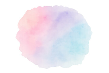 Poster - Abstract colorful watercolor stain blending pink, purple and blue on transparent background, ideal for creative projects