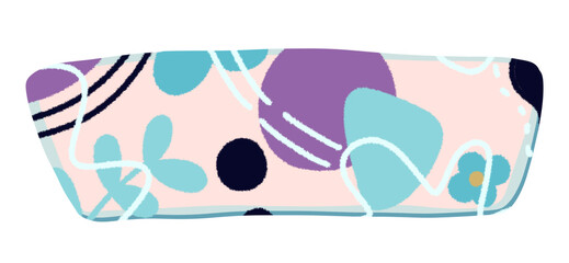 Poster - The design incorporates various organic shapes, including soft purple and blue blobs, along with delicate white and black swirling lines.