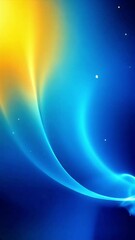 Poster - Abstract Video of Glowing Blue and Yellow Light Trails with Particles