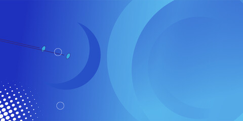 Poster - abstract background, various circles with gradations and bright blue