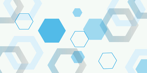 Fototapete - Abstract blue hexagon banner backgroun