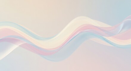 Poster - Abstract Pastel Wave Pattern on Soft Gradient Background