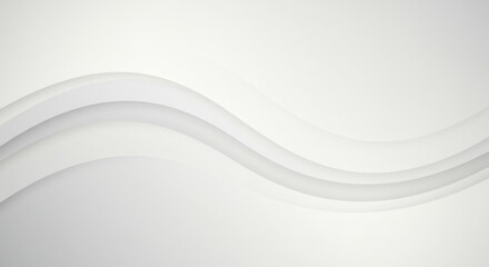 Poster - Abstract White Wave Pattern with Soft Curves on Light Background for Modern Design
