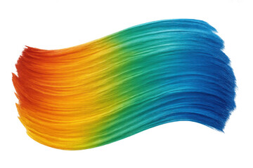 Poster - Vibrant rainbow brush stroke spreading across transparent background, creating dynamic colorful gradient effect for graphic design work
