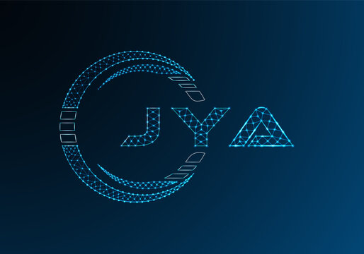 JYA low poly letter logo vector design. JYA lower poly logo design. Low poly logo.