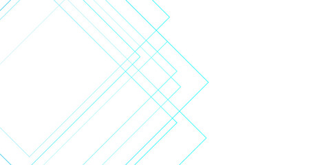Poster - Abstract minimalistic background with overlapping cyan lines forming geometric diamond and square shapes. Light, modern, and clean, with a futuristic aesthetic. Ideal for tech-themed graphics, UI desi