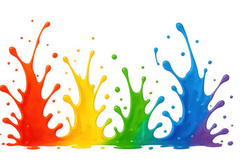 Poster - Vivid paint splattering, creating dynamic burst of color against transparent backdrop, expressing artistic energy and spontaneous creativity