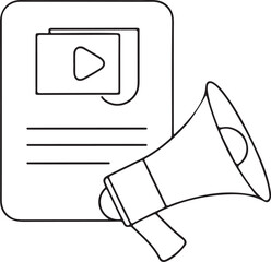 Poster - Vector illustration of representing content marketing icon, Silhouette and line art vector design of representing content marketing