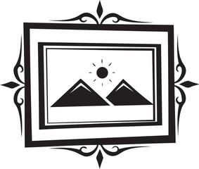 Poster - Vector illustration of representing a picture, photo, or image gallery icon, Silhouette and line art vector icon of representing a picture, photo, or image gallery