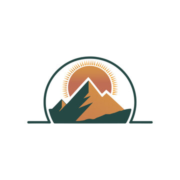Unique adventure mountain logo Modern and minimalist vector and abstract logo