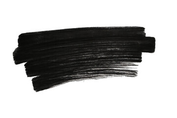 Poster - Wide black brush stroke painting element with transparent background, ideal for adding a touch of artistic flair to designs