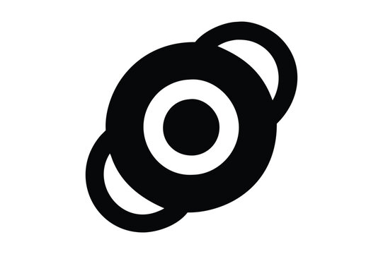 Abstract black and white circular composition symbol of connectivity and modern design elements