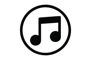 Leinwandbilder - Simple black and white musical note icon within a circle for music and audio concepts