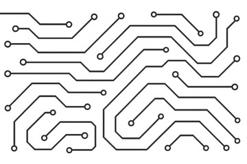 Poster - High-tech circuit board displaying interconnected nodes, intricate pathways forming advanced technological network against transparent backdrop