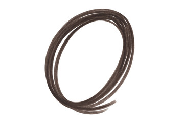 Poster - Brown scribbled circle on transparent background, forming letter o, ideal for creative projects