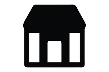 Fototapete - Minimalist black and white house icon symbolizing real estate property and residential housing