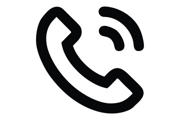 Fototapete - Simple black and white phone icon indicating a call communication signal