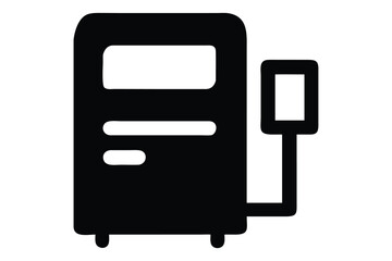 Fototapete - Simple black icon illustrating a gas pump for fuel or refueling station signage