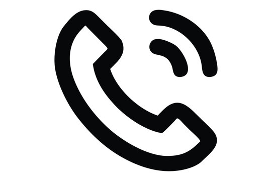 Simple black and white phone icon indicating a call communication signal