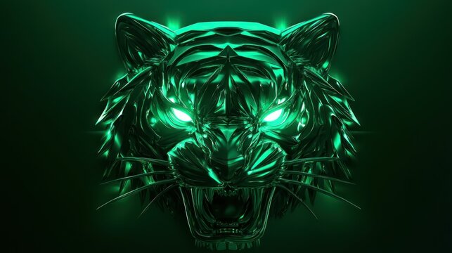 Emerald tiger head graphic design