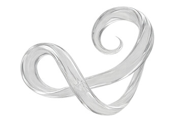 Poster - White paint stroke swirling and forming an infinity symbol on a transparent background, ideal for creative projects