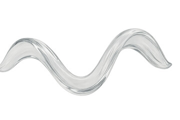 Poster - Crystal-clear water curving dynamically, creating smooth wave pattern against pristine background, symbolizing purity, fluidity, movement