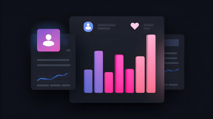 Poster - Data Analysis Illustration: A modern graphic of data analysis, featuring vibrant charts and graphs representing complex information with a sleek, contemporary aesthetic.