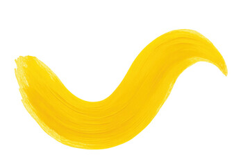 Poster - Vibrant yellow paint forming a dynamic wavy line, perfect for adding a pop of color to designs with its transparent background
