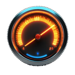 Poster - Neon Speedometer Technology Gauge Device with Metallic Bezel Industrial on transparent background