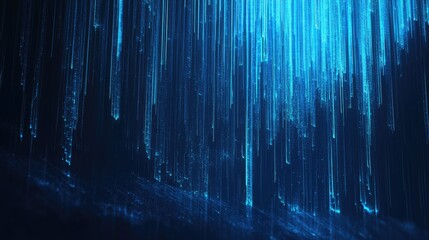Fototapete - Smooth blue gradient transitions with glowing digital lines in a metaverse inspired setting ideal for futuristic science and tech visuals