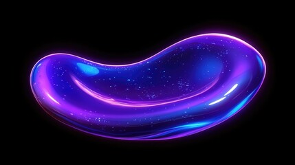 Fototapete - Smooth and glossy liquid shape in a floating futuristic style featuring luminous blue to purple gradients with abstract digital elegance
