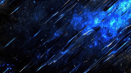 Fototapete - Abstract tech surface with luminous black and blue streaks embedded into metallic textures to create a modern and futuristic digital effect