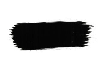 Poster - Wide black paint brush stroke with rough edges and transparent background, ideal for adding a grunge touch to designs