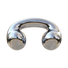 Poster - Chrome Horseshoe Shape Silver Metal Reflective Metallic Element on transparent background