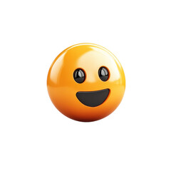 Leinwandbilder - Orange 3D Emoji with Big Smile Animation Character Illustration Smiley on transparent background