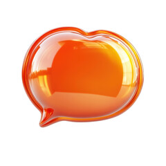 Poster - Glossy Orange Bubble Chat Speak Dialogue Communication Message on transparent background