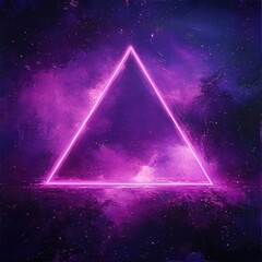 Fototapete - Surreal triangle glowing in a purple star filled sky merging cosmic forces with a dreamy abstract vision of the universe