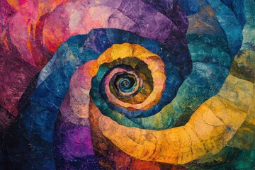 Poster - Explore the vibrant colors of cosmic vortex in a captivating spiral design, Journey into the Cosmic Vortex: A Kaleidoscope of Colors