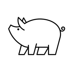 Poster - Pig Logo. Icon design. Template elements
