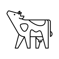 Poster - Cow Logo. Icon design. Template elements
