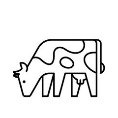 Poster - Cow Logo. Icon design. Template elements
