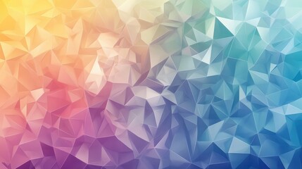 Fototapete - Soft geometric artwork featuring pastel triangle patterns and layered polygonal shapes in a colorful abstract composition