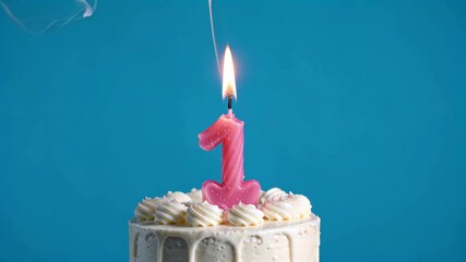 Wall Mural - araffe birthday cake with a lit candle on top of it
